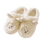 Yoroka Sheep Slippers Fuzzy Slippers Plush Cartoon Slippers Thick Sole Warm Winter Indoor Slippers for Women-Sheep-6