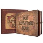 Our Adventure Book Scrapbook with 180 Pages Embossed Words Hard Cover Travel Book,Guest Book for Anniversary, Christmas, Valentines' gifts, Wedding,Baby etc (Adventure Book)