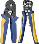 haisstronica Ferrule Crimping Tool Kit, AWG 24-10 Automatic Wire Stripper with AWG 23-7 Wire Crimper For Ferrule Connectors
