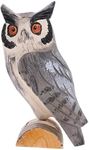 GRIRIW owl Ornament Wooden Owl Statuettes Animal Characters Toys Artificial Owl Figures Desk Decoration Owl scultpture Statue Garden Animal Home Decor Owl Desktop Decor Doll Dining Table