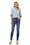 Judy Blue Handsand Mid Rise Skinny, Medium Blue, 14 Plus