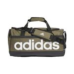 adidas Unisex Essentials Linear Duffel Bag, Olive Strata/Black/White, M