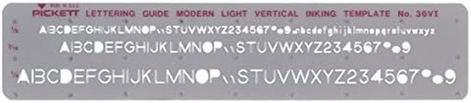 Pickett Letter and Number Guide, Modern Light Font, 1/8, 3/16 and 1/4 Inch Sizes (36VI)