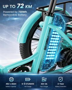 MOONCOOL 20" Folding Electric Trike – Adult 3-Wheel Bike