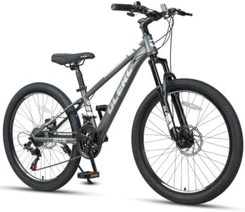Glerc 24 Inch Kids Bike, Kids Mountain Bike for Boys and Girls Ages 9-15, 21-Speed Skyline Bicycle with Front Suspension and Disc Brakes, Charcoal Black