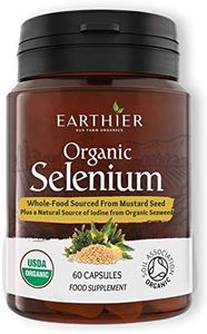 Organic Selenium 200 mcg with Iodine and Silica All from Certified Organic Whole Foods - Two Month Supply