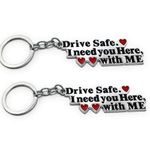 Aerostark Metal Gifts India Drive Safe Engraved Keychain For Girls, Men, Husband,Boyfriend,Brother Gift, Silver,Black,Red