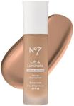 No7 Lift & Luminate Triple Action Serum Foundation - Liquid Foundation Makeup with SPF 15 for a Dewy, Glowy Base - Radiant Serum Foundation for Mature Skin - Latte (1 Fl Oz)