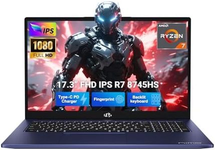 NIMO 17.3" Light-Gaming-Laptop, AMD Ryzen 7 8745HS 8-Core up to 4.9GHz, 64GB DDR5 RAM 1TB SSD, Radeon 780M Graphics, FHD IPS Display, 100W USB-C Fast Charger, Backlit Keyboard, Fingerprint, USB 4.0