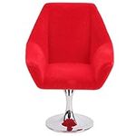 Zerodis Dollhouse Rotate Flocking Armchair, 1:12 Simulation Miniature Living Room Furniture Model Toy for Doll House Decoration(Red)