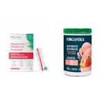 Organika Prebiotic + Probiotic Powder and Electrolytes + Enhanced Collagen (Strawberry Peach Flavor) Bundle