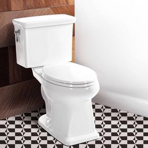 Alphabath 17“ Comfort Height Toilet with Soft close seat, Two piece Toilets for Bathroom, Nano Self-Cleaning Glaze, 1.27 GPF Powerful Single Flush, Easy to Clean & Install, ADA Height, 12" Rough-In