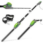 Gracious Gardens Corded Extendable Pole Hedge Trimmer 550W 2.5M Telescopic Hedge Trimmer Long Reach Hedge Cutter with 4 Position's, 10m Cable and Shoulder Strap Included