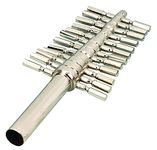 EISCO Cork Borer Set, Set of 12 Sizes - 4-18mm - German Pattern - Brass, Nickel Plated Finish