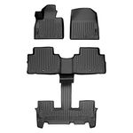 SMARTLINER Custom Fit Floor Mat Black 2 Row Liner Set Compatible with 2020-2023 Hyundai Palisade w/Bucket Seats