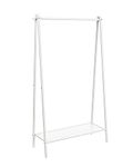 SONGMICS Clothes Rail, Clothes Rack, Garment Rack with Steel Frame, with Hanging Rail and Shelf, 33.5 x 92.5 x 153 cm, for Bedroom, Dressing Room, Laundry Room, White HSR023W01