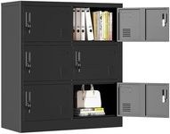 OPTYMIRA Metal Lockers for Employees 6 Doors,Office Storage Locker, Employee Steel Locker Cabinet with Lock,Staff Locker with Keys Storage Cabinet for Gym Home Office School Garage,Assembly Required