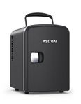 AstroAI Mini Fridge, 4 Liter/6 Can Portable Thermoelectric Cooler Refrigerators for Skincare, Beverage, Food, Home, Office and Car, ETL Listed (Black)