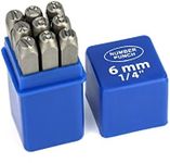 QWORK Metal Number Stamp Set, 1/4" 