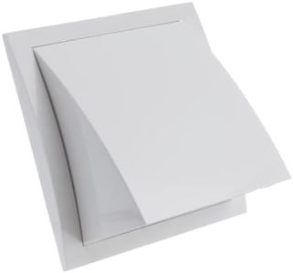 Ø 150mm Rejilla de Ventilación con Protección contra Lluvia y Viento y Válvula de Retención - Plástico ABS Blanco