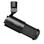 Fifine XLR Microphone, Podcast Dynamic Microphone for Vocal Recording Singing Voice-Over, Studio Metal Mic with Cardioid Pattern, Shockproof, Works for Mixer, Audio Interface,Black-K669D