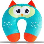 Kids Travel Pillow, Super Comfort Baby Head Neck Pillow Kids for Toddler on Airplane, Bus, Train at Home, U-Shaped Teal Neck Pillow for Travelling, Child Size,Owl