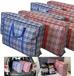 Laundry Bag, Extra Large Laundry Bags Heavy Duty Storage Bags Reusable Strong Zip Nylon Large Boxes for Moving House Clothing & Wardrobe Storage (4 Bags Blue Colour)