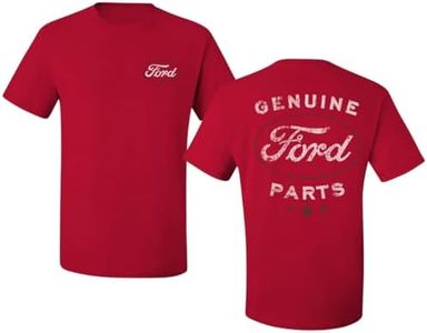 Wild Bobby Genuine Ford Parts Vintage Distressed Cars and Trucks Mens Graphic Tees Front and Back T Shirt Printed Graphic Tees for Men, Red, 4X-Large