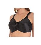 Bali Women's Satin Tracings Minimizer Underwire Bra, Black, 36DD