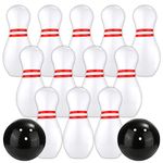 Kids Bowling Set, Giant Inflatable Outside 12pcs Bowling Pin and 2pcs Ball Portable Indoor or Outdoor Bowling Game for Toddler Adults Birthday Party Yard Lawn Sports Field, Carnival Games (14 Pack)