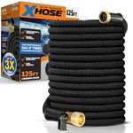X-Hose Pro Expandable Garden Hose 125 Ft Water Hose, Flexible Garden Hose, Heavy Duty Lightweight Retractable Weatherproof, Crush Resistant Fittings, Kink Free Expandable Hose AS SEEN ON TV