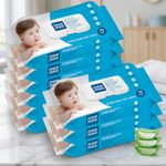 Mee Mee Baby Gentle soft Moisturing Wet Wipes with Aloe Vera extracts (unscented) without lid |72 pcs| Pack of 9