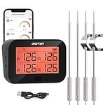 DIGITEN Bluetooth Grilling Thermometer Wireless Meat Thermometer with 4 Probes BBQ Thermometer Smoker Thermometer Instant Read Thermometer Smart Rechargeable Food Thermometer