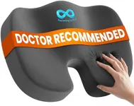 Everlasting Comfort Doctor Recommended Memory Foam Seat Cushion for Office Chairs & Car - Ergonomic Office Desk Accessories - Cushions for Tailbone Pain Relief, Sciatica (Gray, Large)