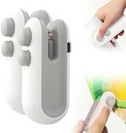 Mini Bag Sealer, 2025 Upgraded 2 in 1 Sealer with Cutter and Magnet, USB Rechargeable Chip Bag Heat Seal, Portable Handheld Resealer Machine for Plastic Bags Snack Bags Food Storage (2, White)