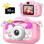 Upgrade Unicorn Kids Camera, Christmas Birthday Gifts for Girls Boys Age 3-12, 1080P HD Selfie Digital Video Camera for Toddlers, Cute Portable Little Girls Boys Gifts Toys for 3 4 5 6 7 8 9 Years Old