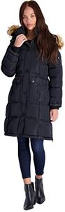 Canada Weather Gear Women's Faux Fur Insulated Long Puffer Coat Black Size S