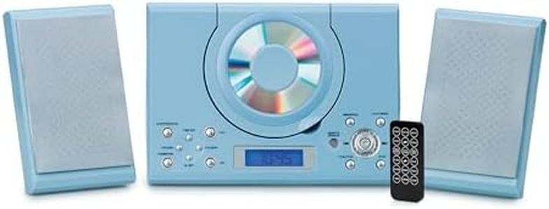 Grouptronics CD Player with Speakers - HiFi System for Home with Radio, USB, MP3, Clock Alarm & Remote - Compact Stereo System with Wall Mount Design - Small CD Players for Home - GTMC-101
