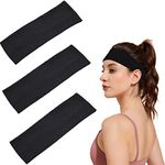 Sports Headbands for Women,3 Pack Elastic Sweat Yoga Hairbands,Cotton Soft Sports Thin Headband Non-Slip Fashion Hair Wrap