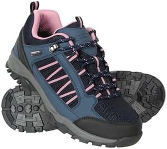 Mountain Warehouse Path Womens Waterproof Walking Shoes - Breathable Ladies Shoe - Hiking Navy Adult Shoe Size 6