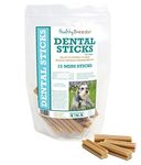 Healthy Breeds Dog Dental Stick Treats for Miniature Schnauzer - OVER 200 BREEDS - Easier Than Wipes Rinses Spray Toothbrush or Toothpaste - 15 Mini Sticks