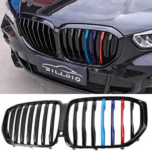 BILLDIO G05 Grille - Color Single slats Grill Compatible with 2019-2023 X5 G05 ABS Gloss Black Kidney Grille