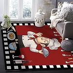 Fat Chef Area Rug, 2'x3' Rugs for Living Room, Non-Shedding Boho Carpet for Bedroom Decor Kids Room, Fat Chef Cook Area Rugs Black Buffalo Plaid Area Rug, Room Decor Aesthetic Outdoor Rug Washable Rug