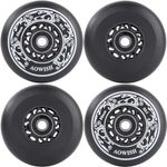 AOWISH 4-Pack Inline Skate Wheels Outdoor Asphalt Formula 90A Aggressive Blades Roller Skates Replacement Wheels with Speed Bearings ABEC 9 and Floating Spacers (Black, 72mm)