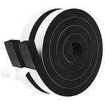 fowong Draft Excluder for Doors, 2 Rolls 25mm(W) x 20mm(T) Total 4M Long, Foam Tape Single Sided for Automotive Applications, RV, Car Wall, Furniture Protective, Anti-Vibration, Anti-Collision