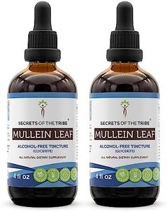 Mullein Leaf Alcohol-Free Liquid Extract, Organic Mullein (Verbascum Densiflorum) Dried Leaf Tincture Supplement (2x4 FL OZ)