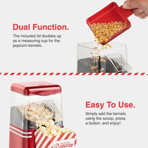 VonShef Retro Popcorn Maker – Red Electric Popcorn Machine