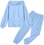 Arshiner Sweatsuits for Teen Girls Clothing Tracksuit Sets 2 PCS Sweatshirt and Sweatpant Pullover Hoodies Clothing Set 8-10 Years