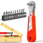 1/4" Mini Ratchet Wrench, 11 Pcs Drive Mini Ratchet Screwdriver Set, Ratchet Right Angle Screwdriver for Tight Spaces