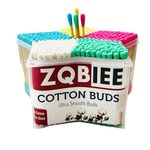 ZQBIEE Rainbow Multicolored Cotton Buds 500pcs Double Head Cotton Ear & Nose Cleaning Health Care (Rainbow) (Pack of 1)